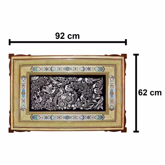 تابلو قلمزنی مدل نفیس طرح باغ بهشت کد Eden92p62