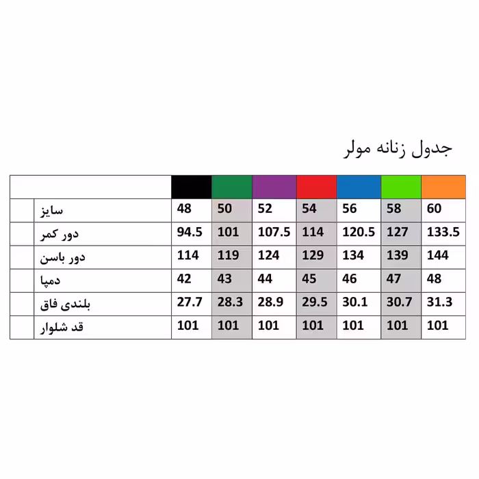 الگو شلوار زنانه مدل پلاس سایز متد مولر سایز 48 تا 60