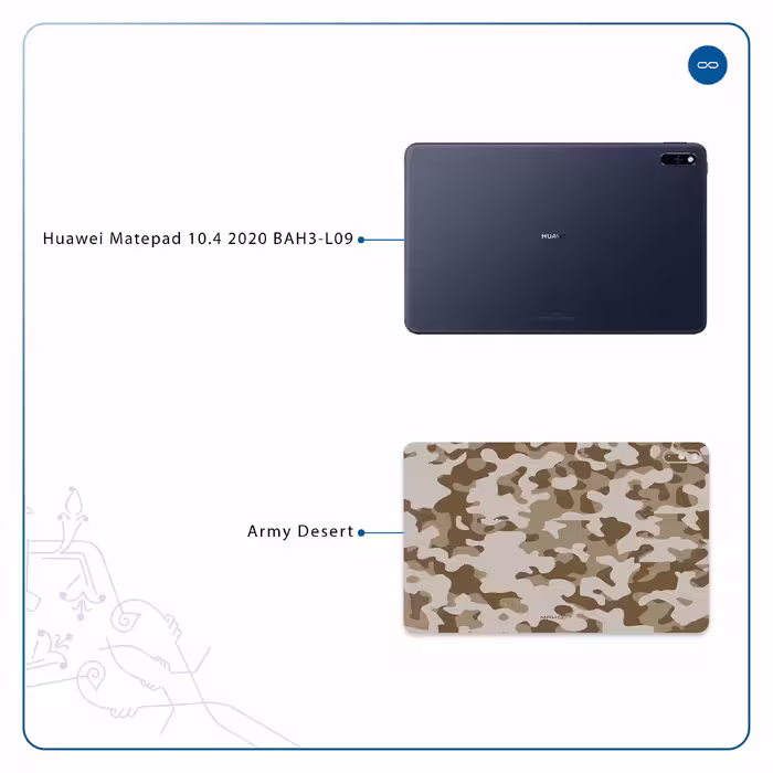 برچسب پوششی ماهوت مدل Army-Desert مناسب برای تبلت هوآوی Matepad 10.4 2020 BAH3-L09
