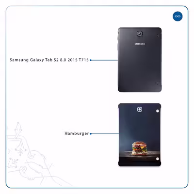 برچسب پوششی ماهوت مدل Hamburger مناسب برای تبلت سامسونگ Galaxy Tab S2 8.0 2015 T715