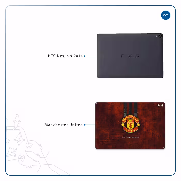 برچسب پوششی ماهوت مدل Manchester-United مناسب برای تبلت اچ تی سی Nexus 9 2014