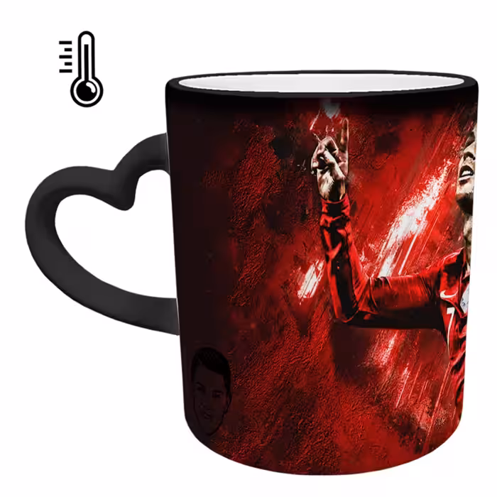 ماگ حرارتی مدل دسته قلبی طرح رونالدو کد 246