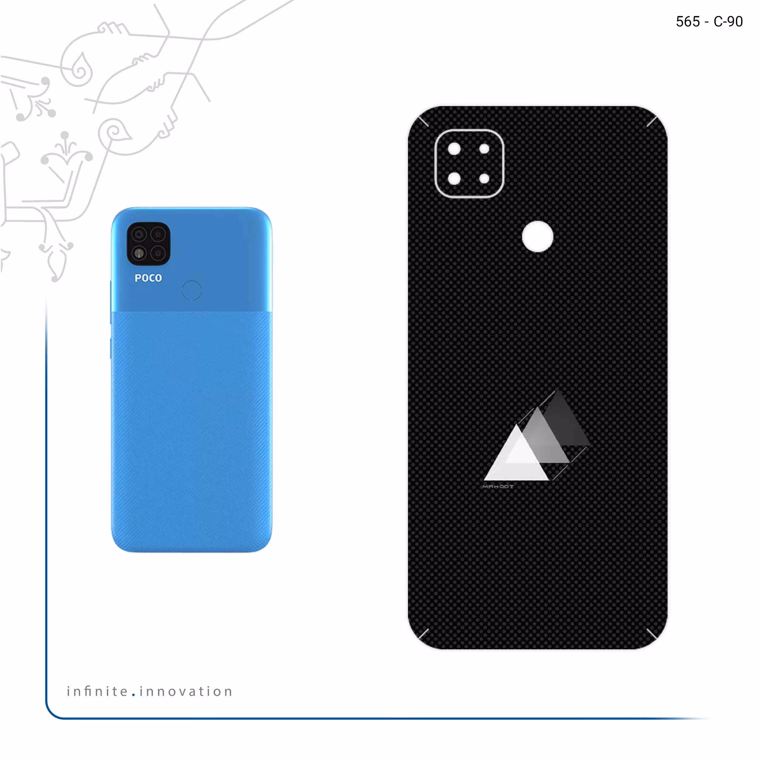 برچسب پوششی ماهوت مدل Minimal 3 Triangle Icon مناسب برای گوشی موبایل شیائومی Poco C31