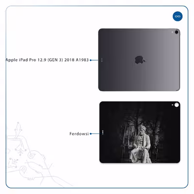 برچسب پوششی ماهوت مدل Ferdowsi-Logo مناسب برای تبلت اپل iPad Pro 12.9 (GEN 3) 2018 A1983