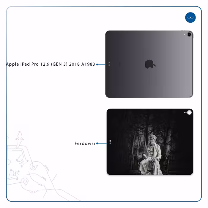 برچسب پوششی ماهوت مدل Ferdowsi-Logo مناسب برای تبلت اپل iPad Pro 12.9 (GEN 3) 2018 A1983
