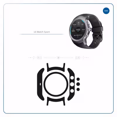 برچسب ماهوت طرح Matte Black مناسب برای ساعت هوشمند ال جی Watch Sport