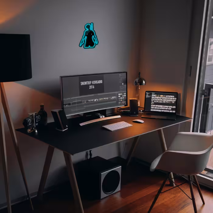 چراغ دیواری نئون دیزاین طرح Pubg-BL_TBL