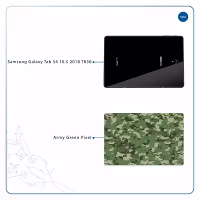 برچسب پوششی ماهوت مدل Army-Green-Pixel مناسب برای تبلت سامسونگ Galaxy Tab S4 10.5 2018 T830