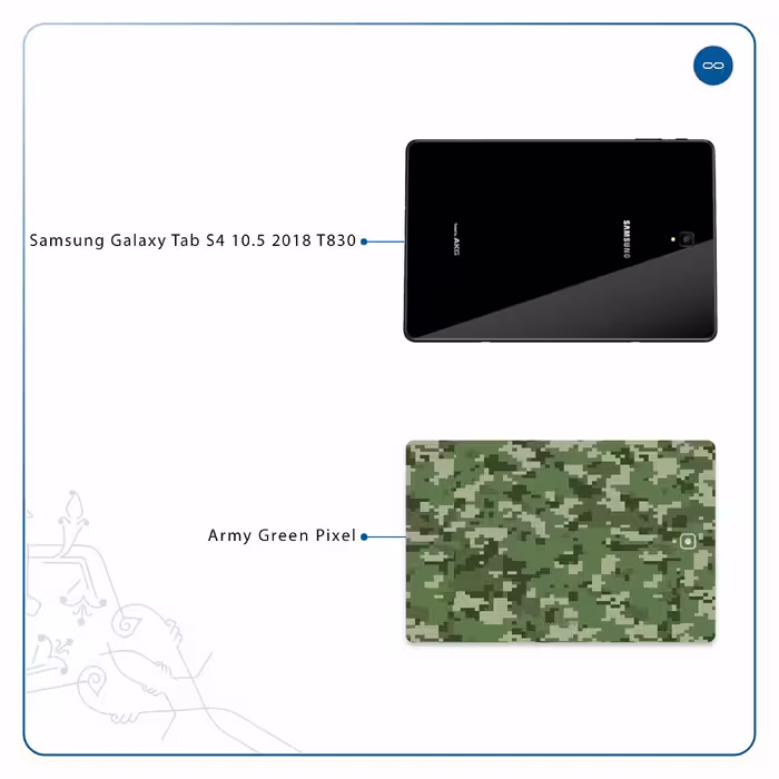 برچسب پوششی ماهوت مدل Army-Green-Pixel مناسب برای تبلت سامسونگ Galaxy Tab S4 10.5 2018 T830