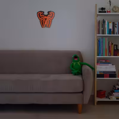 چراغ دیواری نئون دیزاین مدل Spider-BL_RD