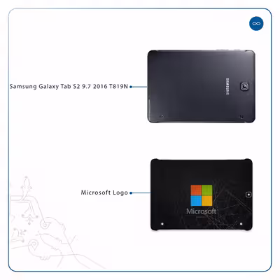 برچسب پوششی ماهوت مدل Microsoft-Logo مناسب برای تبلت سامسونگ Galaxy Tab S2 9.7 2016 T819N