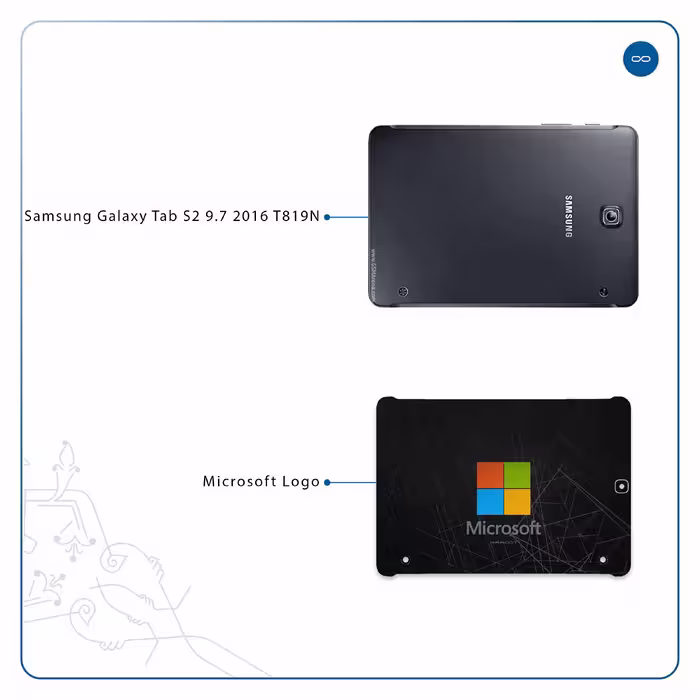 برچسب پوششی ماهوت مدل Microsoft-Logo مناسب برای تبلت سامسونگ Galaxy Tab S2 9.7 2016 T819N