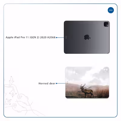 برچسب پوششی ماهوت مدل Horned Deer مناسب برای تبلت اپل iPad Pro 11 (GEN 2) 2020 A2068