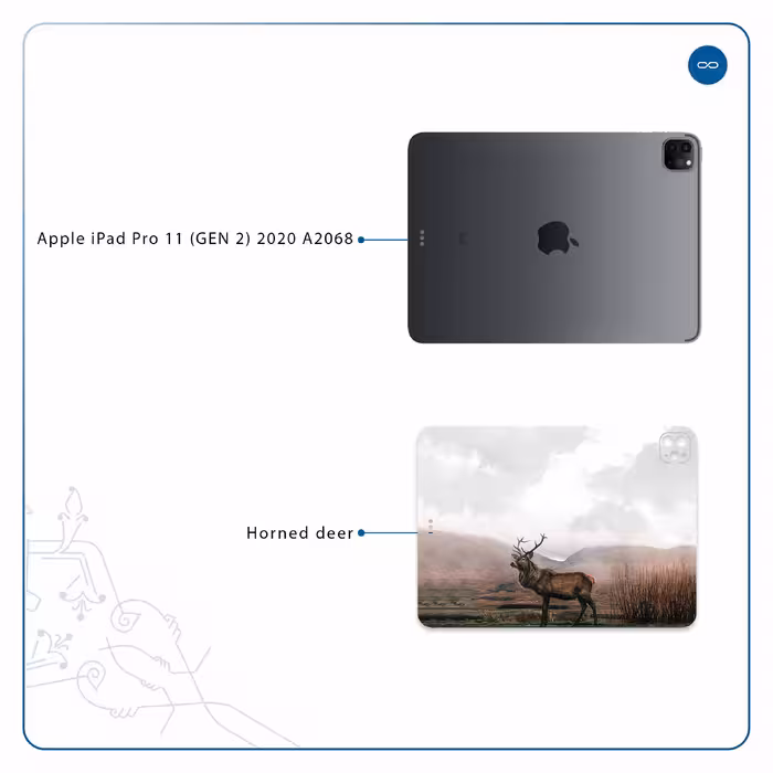 برچسب پوششی ماهوت مدل Horned Deer مناسب برای تبلت اپل iPad Pro 11 (GEN 2) 2020 A2068