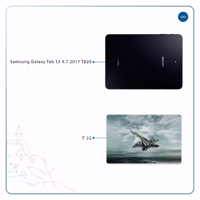 برچسب پوششی ماهوت مدل F-22 Raptor مناسب برای تبلت سامسونگ Galaxy Tab S3 9.7 2017 T820