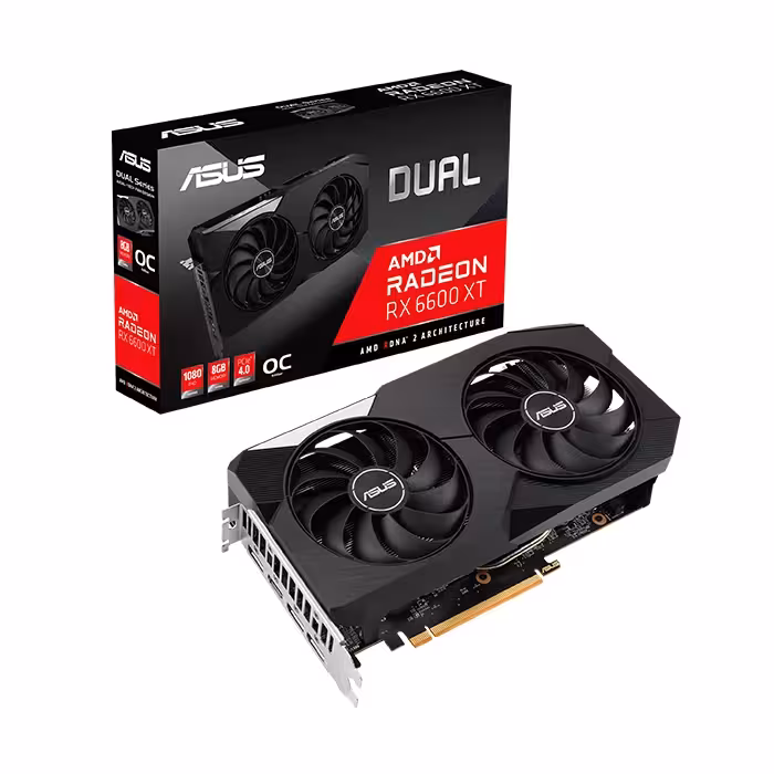 کارت گرافیک ایسوس Dual Radeon RX 6600 XT 8GB OC Edition