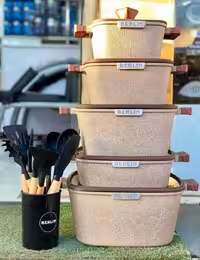 سرویس قابلمه 10 پارچه مربعی مارک برلین مدل محصول : 2300