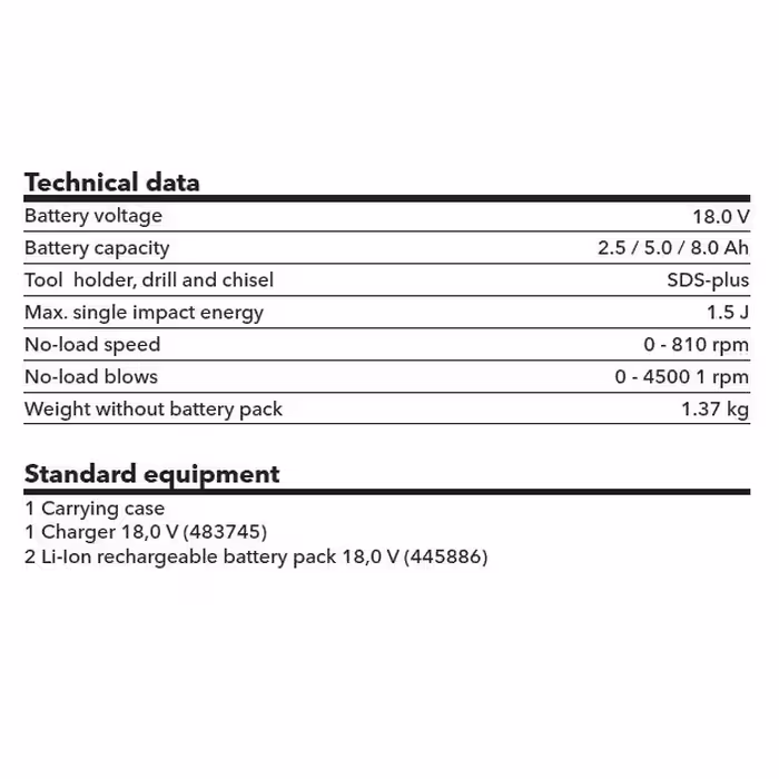 دریل بتن کن شارژی فلکس مدل FHE 1-16 18.0-EC TC 2.5/ Set