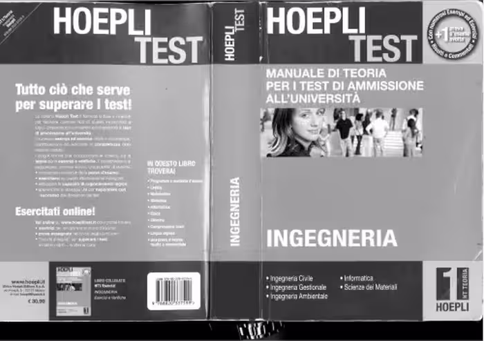 خرید و دانلود نسخه کامل کتاب Hoepli test-Manuale di teoria per i test di ammissione all’università -Ingegneria