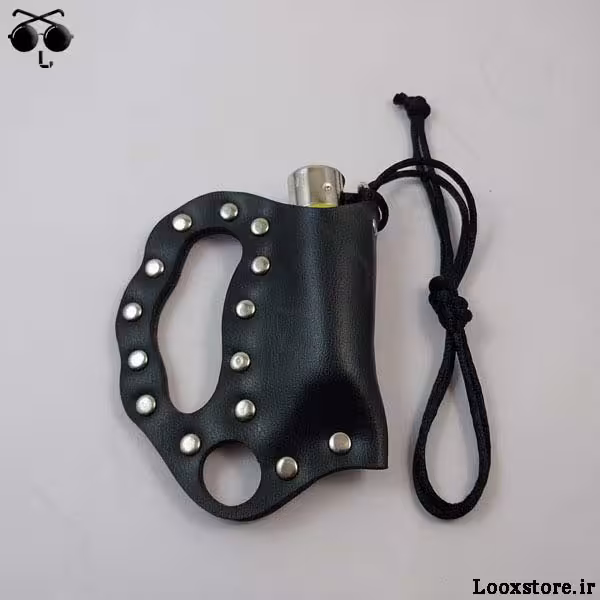 جا فندکی چرمی مشکی مدل پنجه بوکس