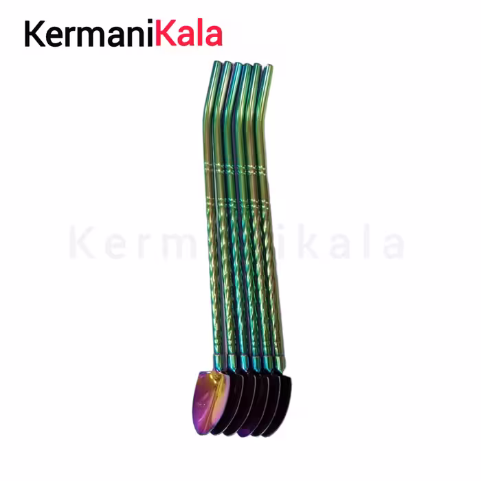 قاشق شربت خوری نی دار 7رنگ
