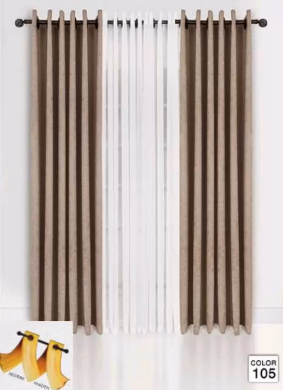 پرده آماده پانچی مخمل مات موشی