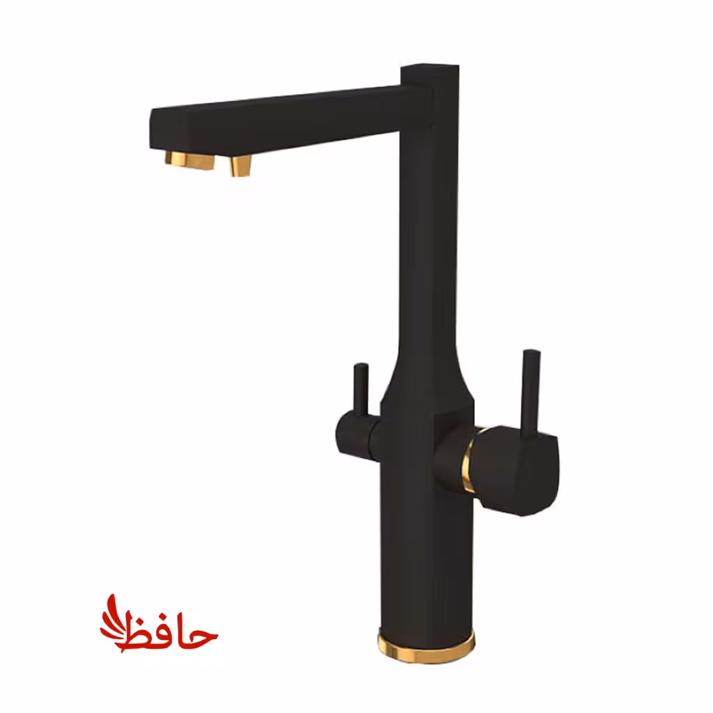 شیر ظرفشویی دومنظوره شودر مدل یونیک مشکی طلایی