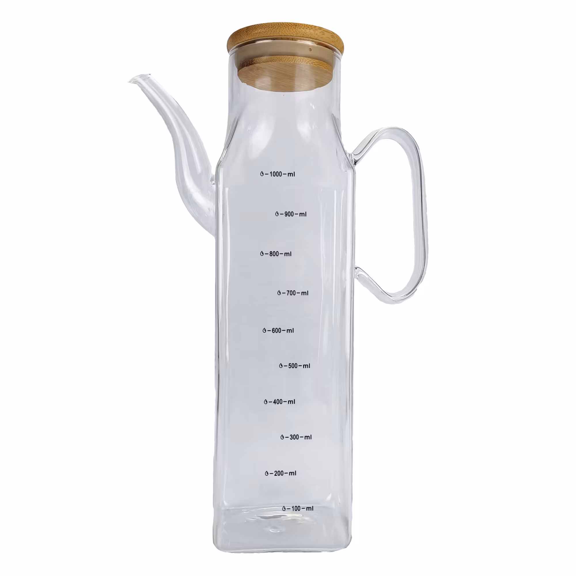 جای روغن ظرف روغن و سرکه و آبلیمو 1000 میلی لیتر بامبو شیشه مدل SQ75 کد51301034