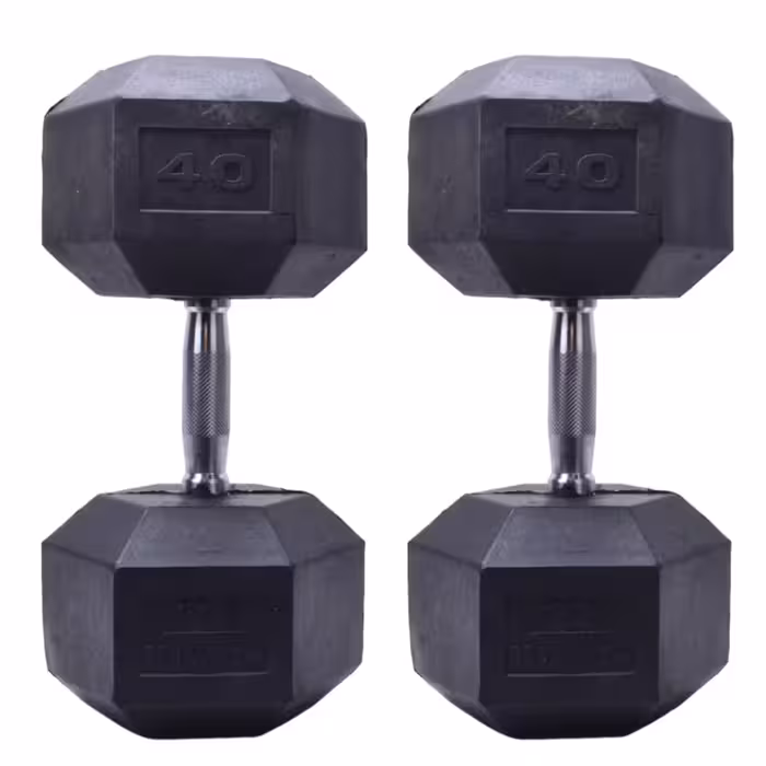 دمبل 6 ضلعی طرح چرم 40 کیلویی MAXWELL (بسته دو عددی)