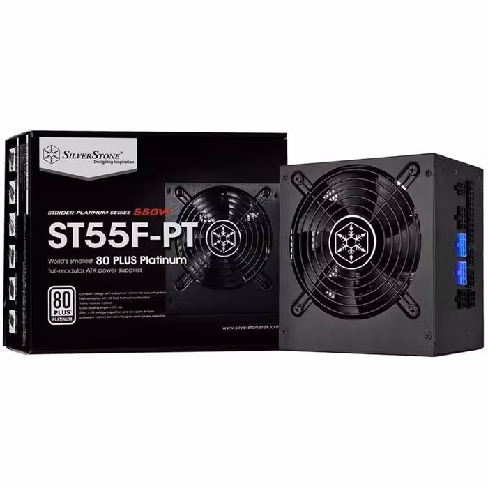 منبع تغذیه کامپیوتر سیلوراستون مدل Strider Platinum SST-ST55F-PT