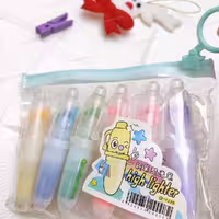 هایلایتر فانتزی طرح استوانه بسته 6 عددی Qesefun