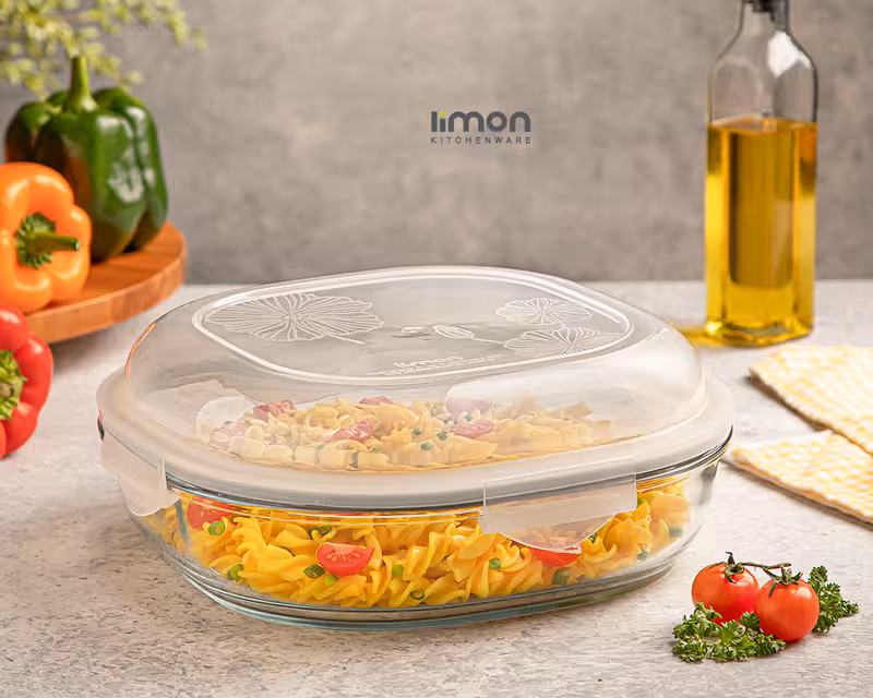 ظرف شیشه ای لیمون مدل بیضی دربدار 2٫75 لیترکد 2025