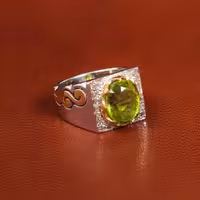 انگشتر زبرجد مردانه کد 19254 - جواهری مشاهیر