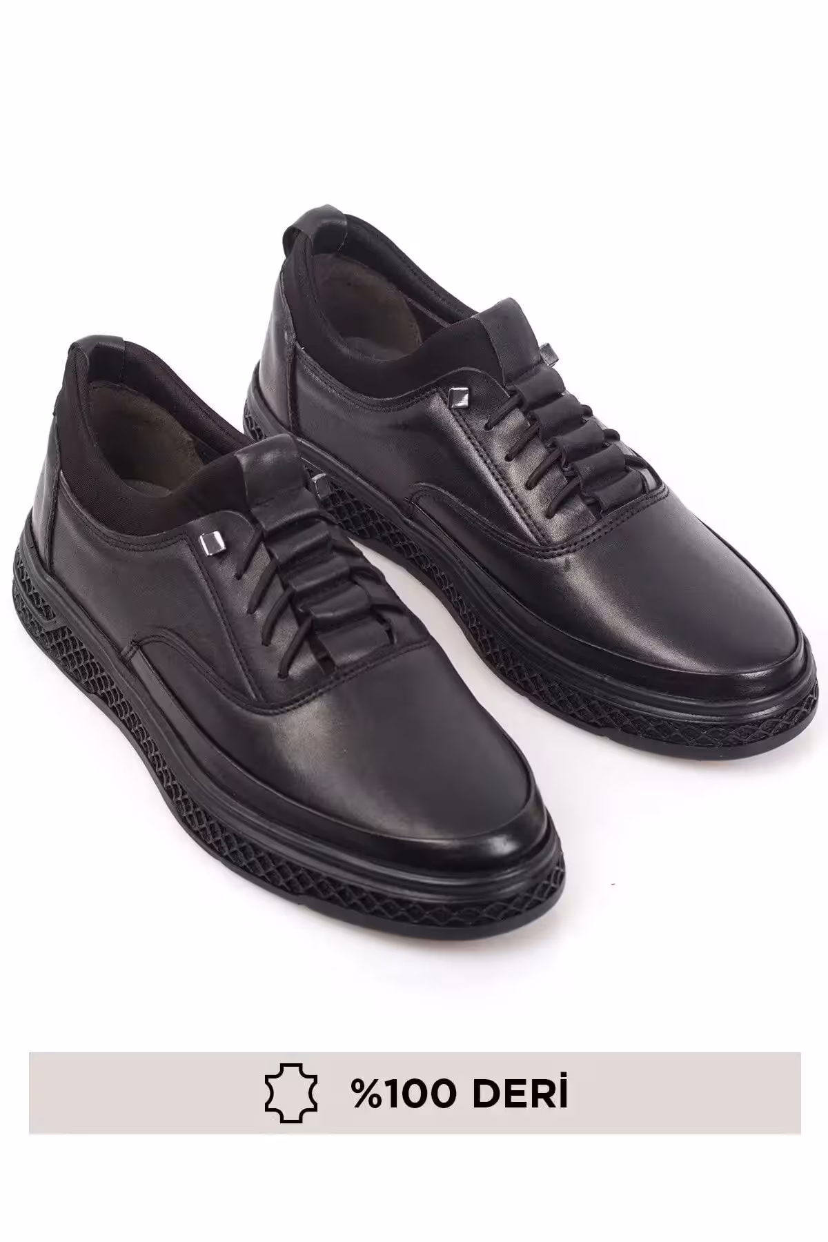 کفش مردانه مشکی کتانی چرم اصل بدون بند – 483