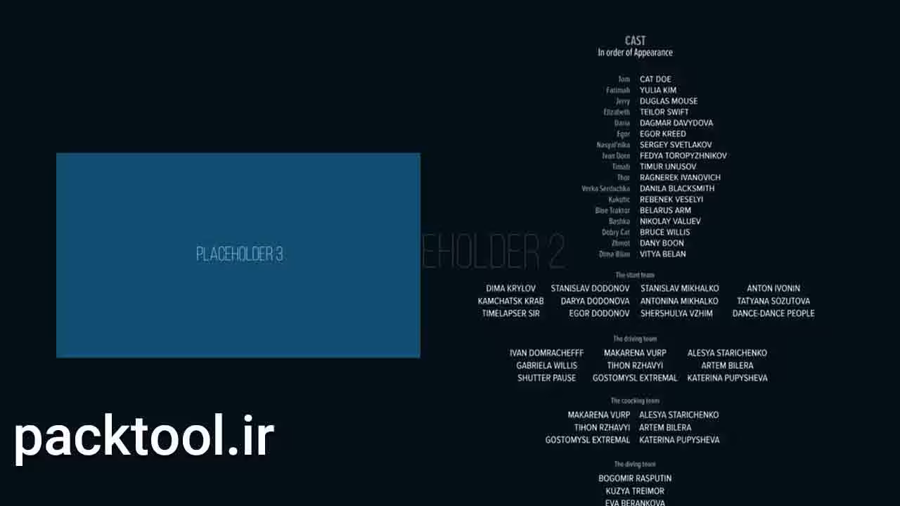 دانلود پروژه عناوین فیلم Film Credits Kit در پریمیر - پک تول