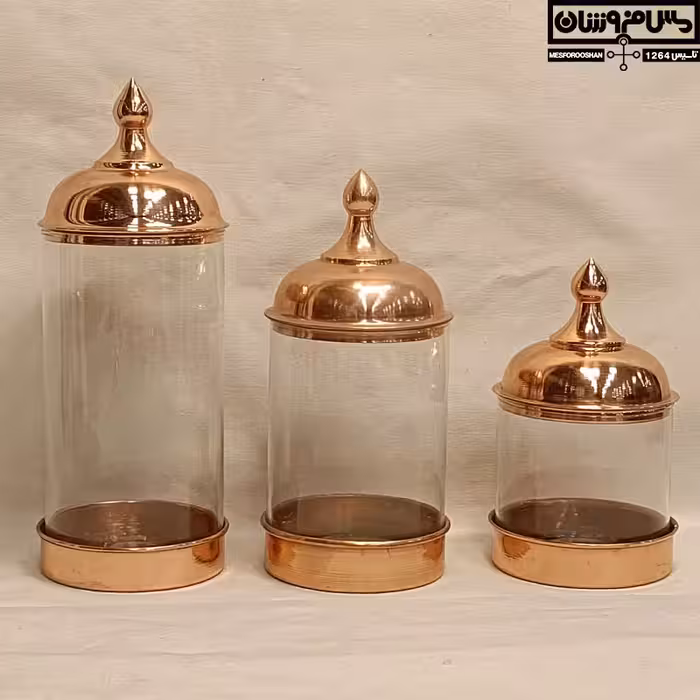 بانکه مس و شیشه بدون پایه نانو سایز 3 مدل ترنج