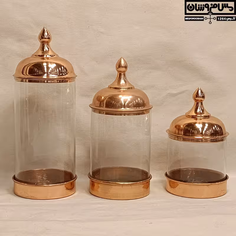 بانکه مس و شیشه بدون پایه نانو سایز 3 مدل ترنج