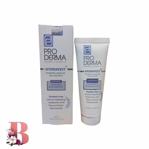 ژل کرم آبرسان صورت و گردن مدل هیدرا وست پوست خیلی خشک و حساس پرودرما 40 میلی لیتر | PRODERMA HYDRAVEST MOISTURIZING FACE & NECK CREAM OIL FREE 40ml