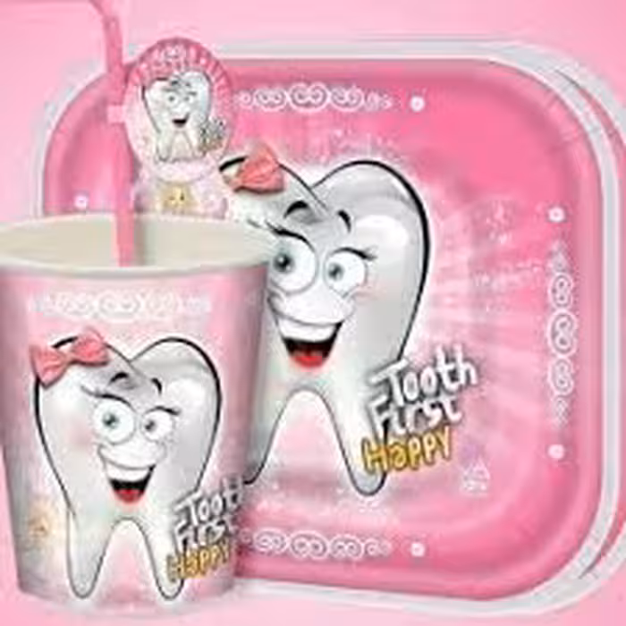 پیش دستی و لیوان دندونی دخترانه بسته 20 عددی