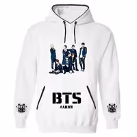 هودی مردانه طرح BTS رنگ سفید