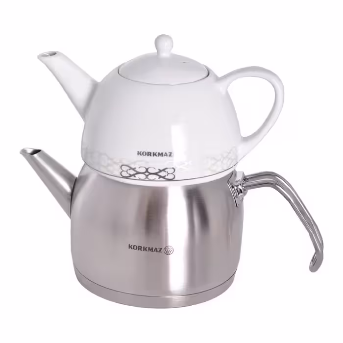 ست کتری قوری کرکماز مدل Mega satin کد 03-105 گنجایش کتری 2 لیتر گنجایش قوری 1 لیتر