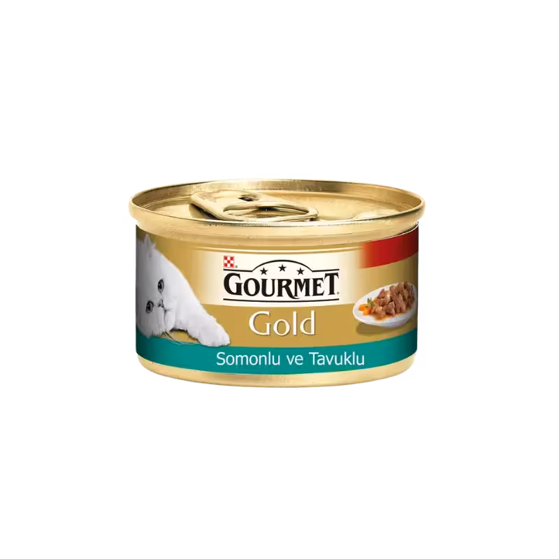 کنسرو گربه تکه ایی در سس باطعم مرغ و ماهی برند Gourmet گورمت 85 گرمی