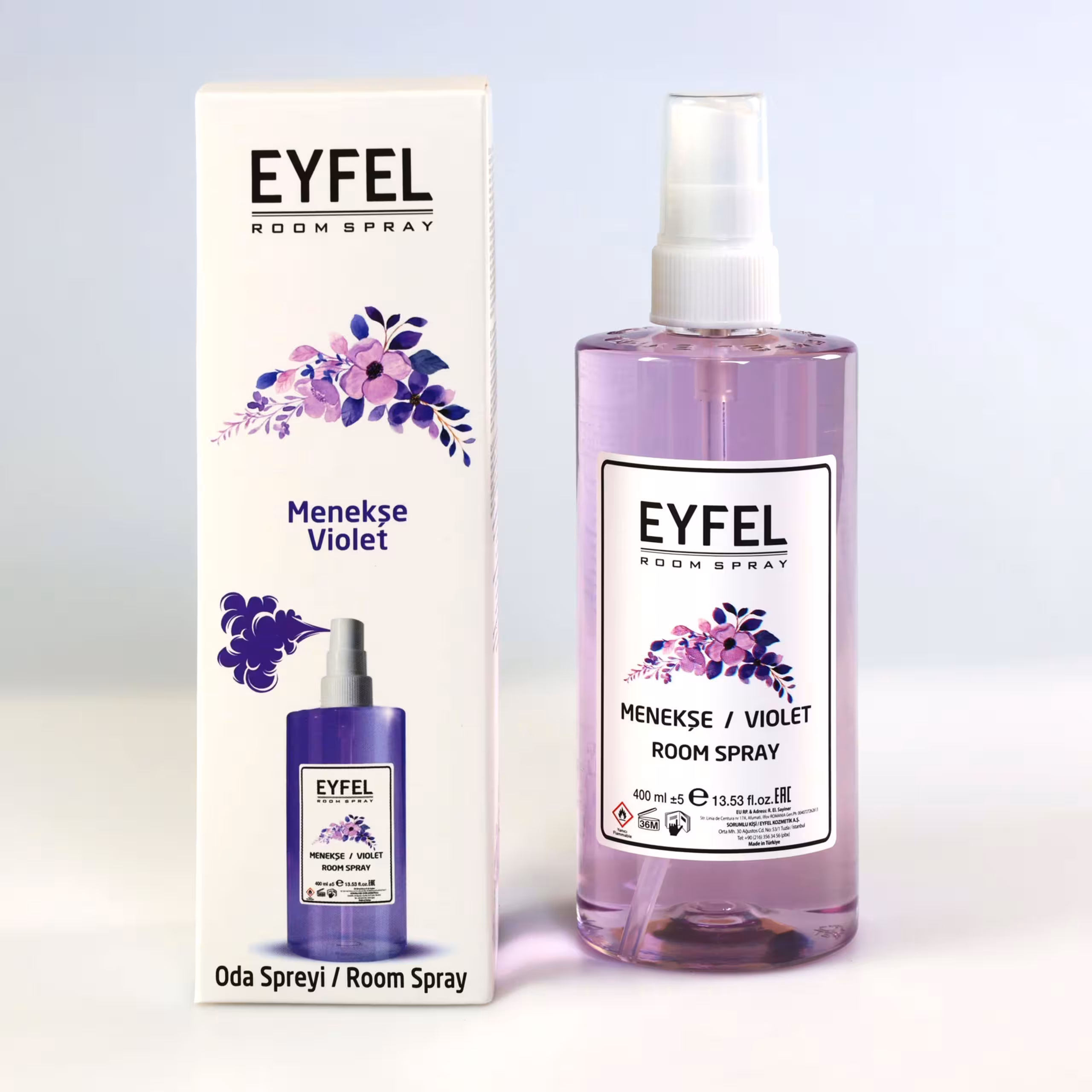 اسپری خوشبو کننده هوا ایفل اصل EYFEL مدل گل بنفشه violet حجم 400 میل