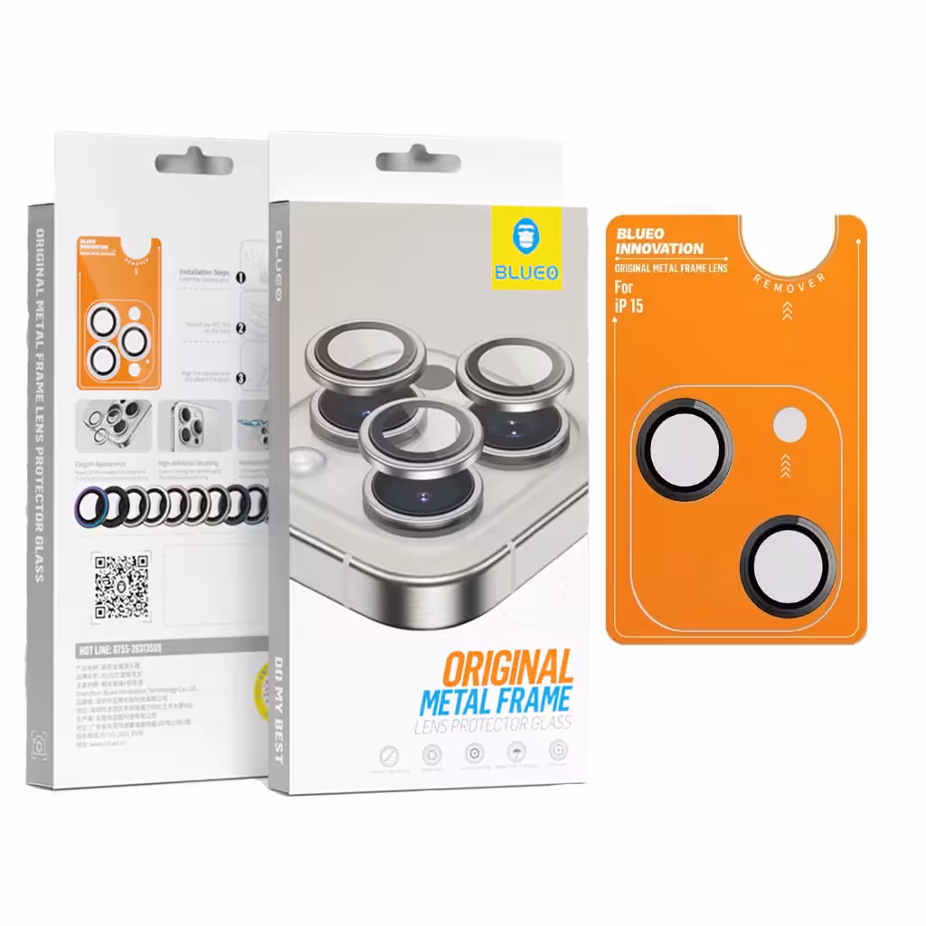 محافظ لنز دوربین رینگی آیفون 15 و 15 پلاس بلوئو BLUEO Metal Frame iPhone 15/15 Plus