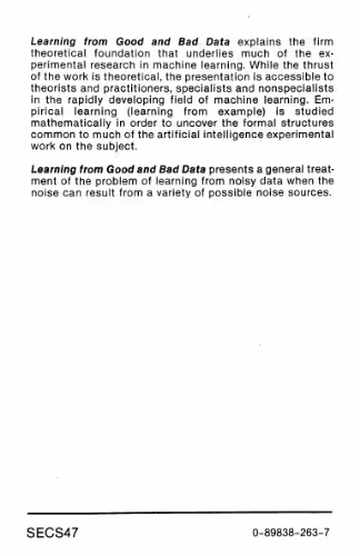 خرید و دانلود نسخه کامل کتاب Learning from good and bad data