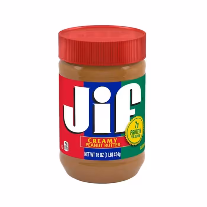 کره بادام زمینی جیف Jif مدل کرمی Creamy وزن 454 گرم