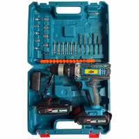 دریل پیچ گوشتی شارژی چکشی سه نظام 10 میلیمتر 118 ولت جاب مدل JB-118 MAX EDITION مجموعه 40 عددی | کالا مکس