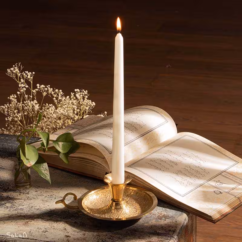 شمع قلمی سفید بزرگ