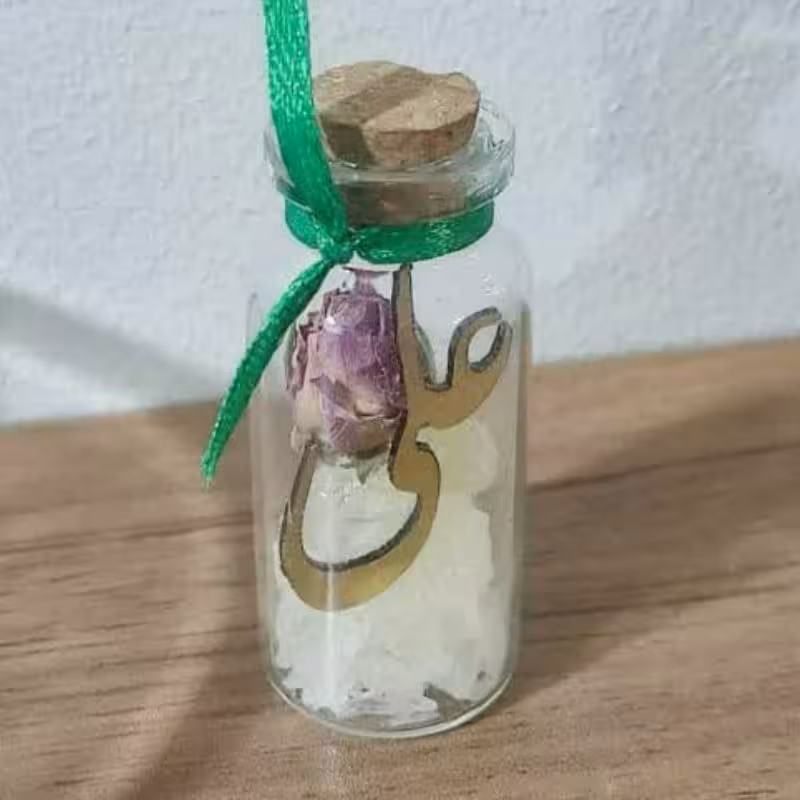 گیفت طرح غدیر شامل شیشه نبات ذکر مولا علی غنچه گل محمدی مناسب جشن غدیر عید غدیر بسیارررر زییییبا