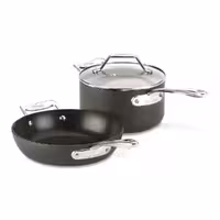 سرویس 2 عددی تابه 22 سانت و شیرجوش 2.35 لیتر آل کلد مدل All-Clad Essentials Nonstick Set
